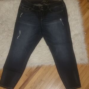 torrid Dark Blue Distressed Jeggings